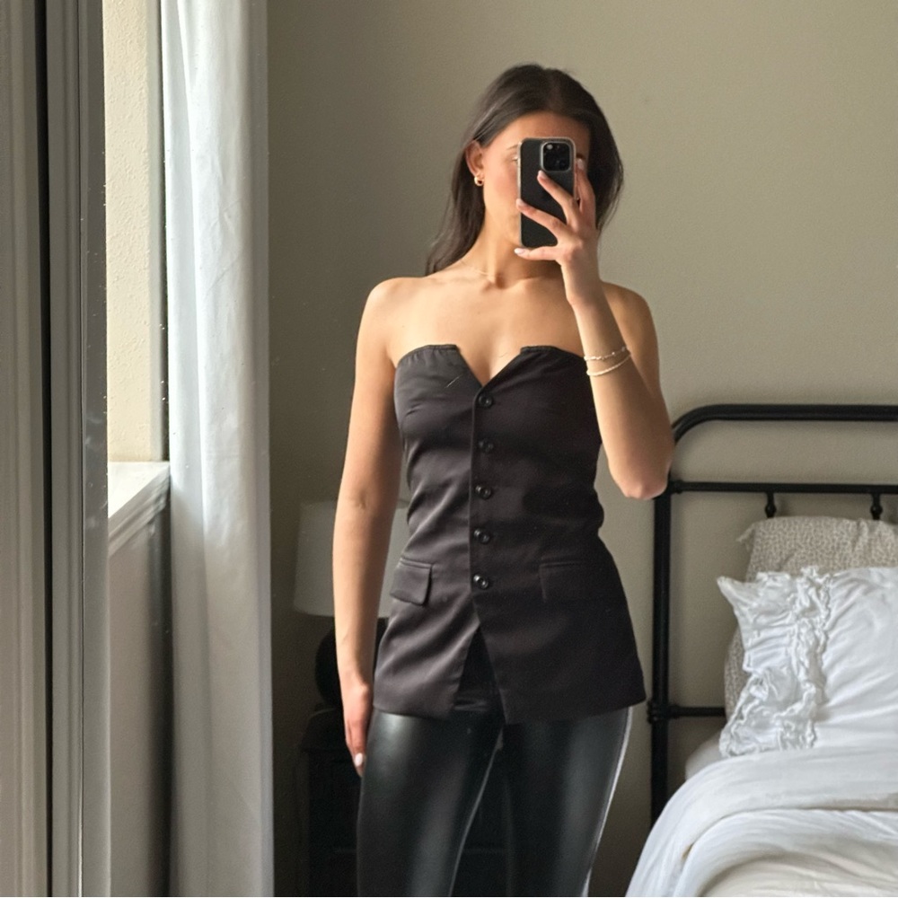 Commense strapless bustier top size small black